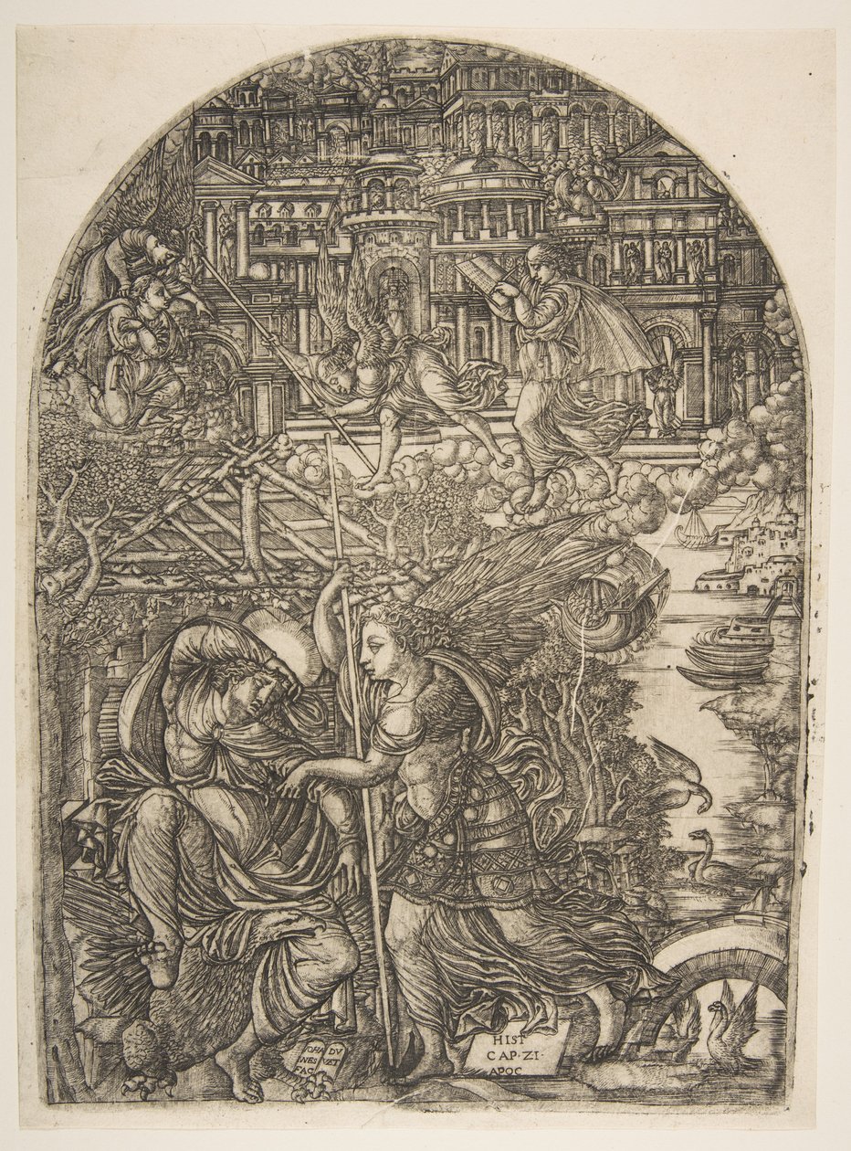 Englen viser Sankt Johannes det Nye Jerusalem, fra Apocalypse.n.d. af Jean Duvet