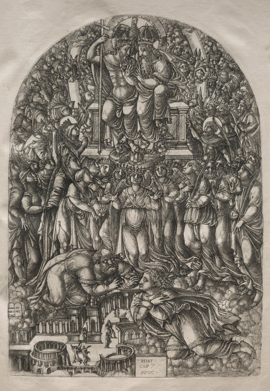 Apokalypsen: En utallig mængde, der står foran tronen, 1546-1556. af Jean Duvet