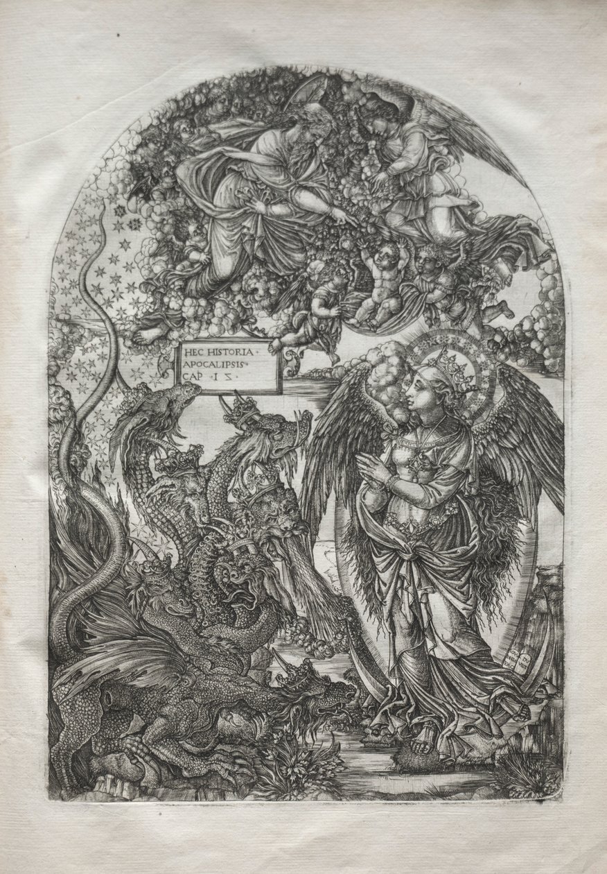 Apokalypsen: Skt. Michael og dragen, 1546-1556. af Jean Duvet