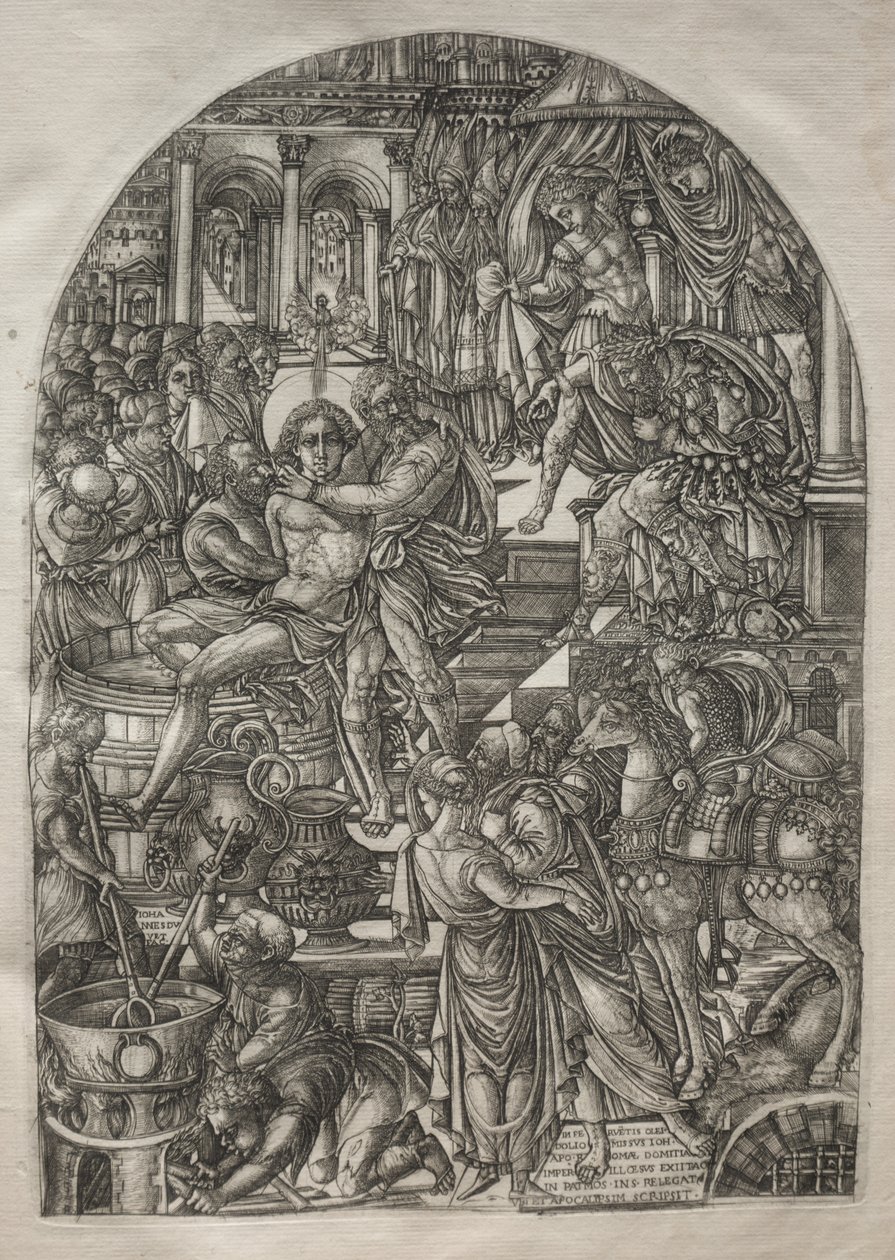 Apokalypsen: Sankt Johannes evangelistens martyrium, 1546-1556. af Jean Duvet
