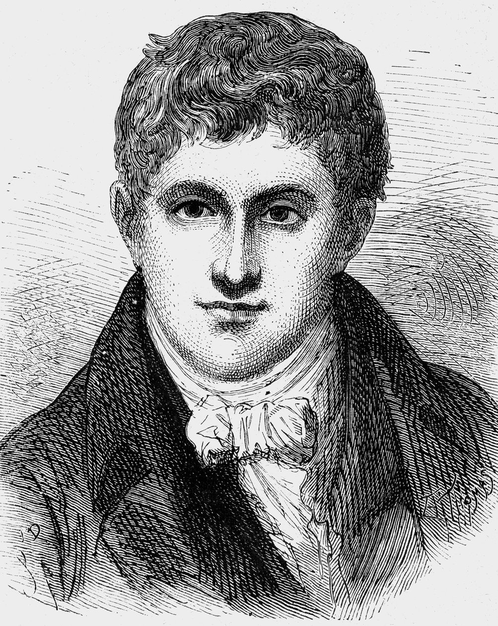 Humphry Davy (1778-1829) engelsk fysiker og kemiker, gravering af Jean Edouard Dargent