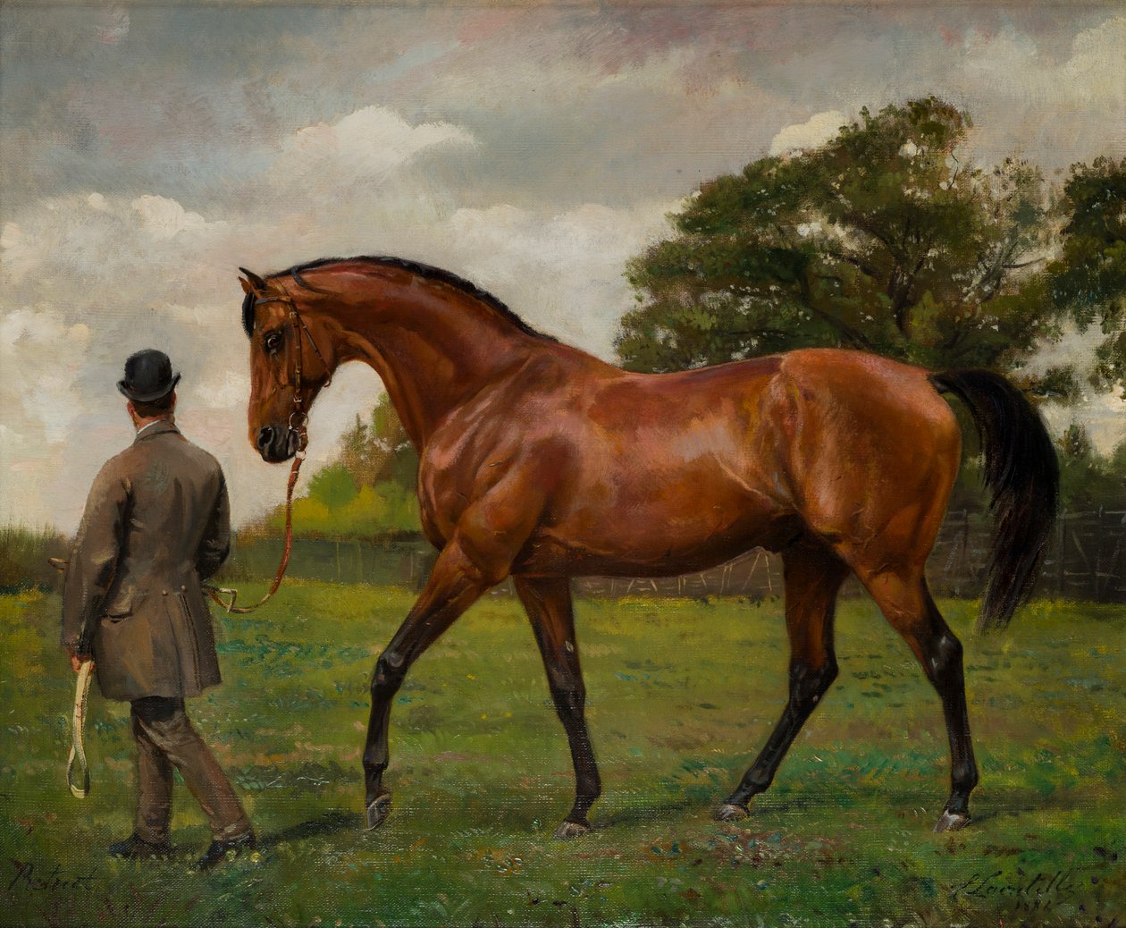 Retreat: vinder af Doncaster Cup, ca. 1884 (olie på lærred) af Jean Edouard Lacretelle