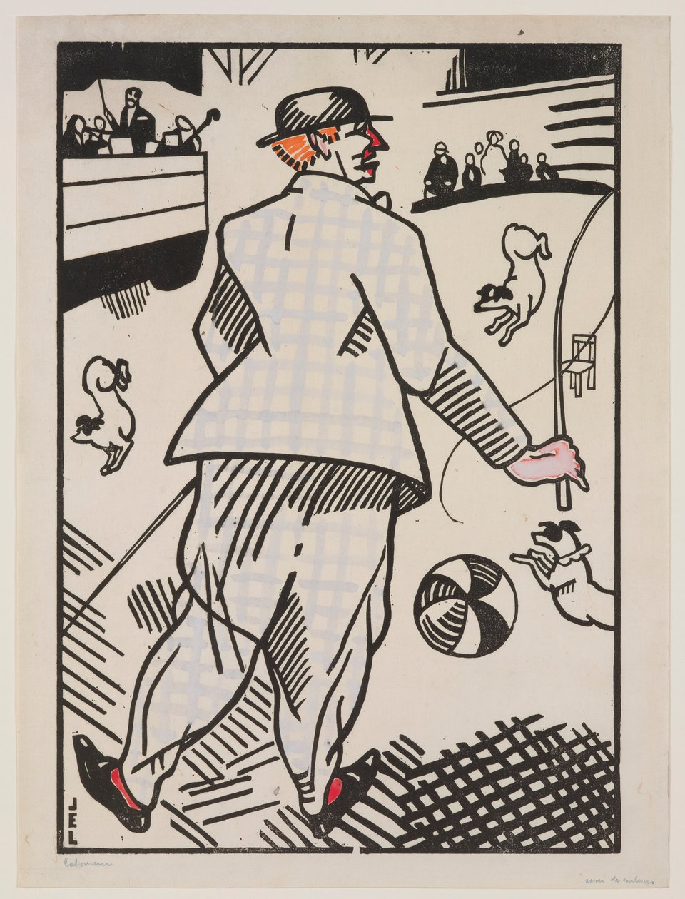 Klovn med hunde (Le Clown aux Chiens) af Jean Emile Laboureur