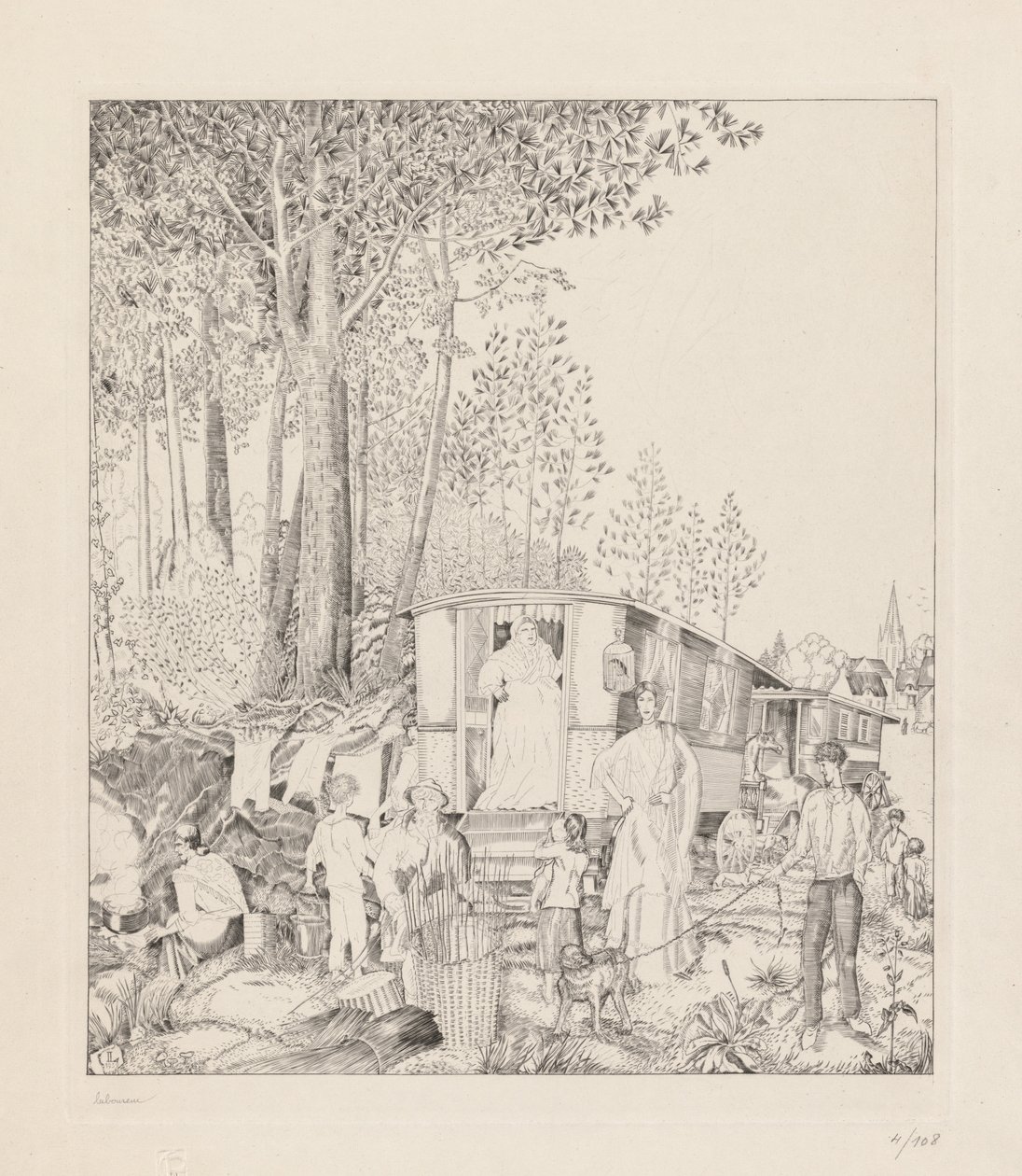 La Halte des Bohémiens af Jean Emile Laboureur