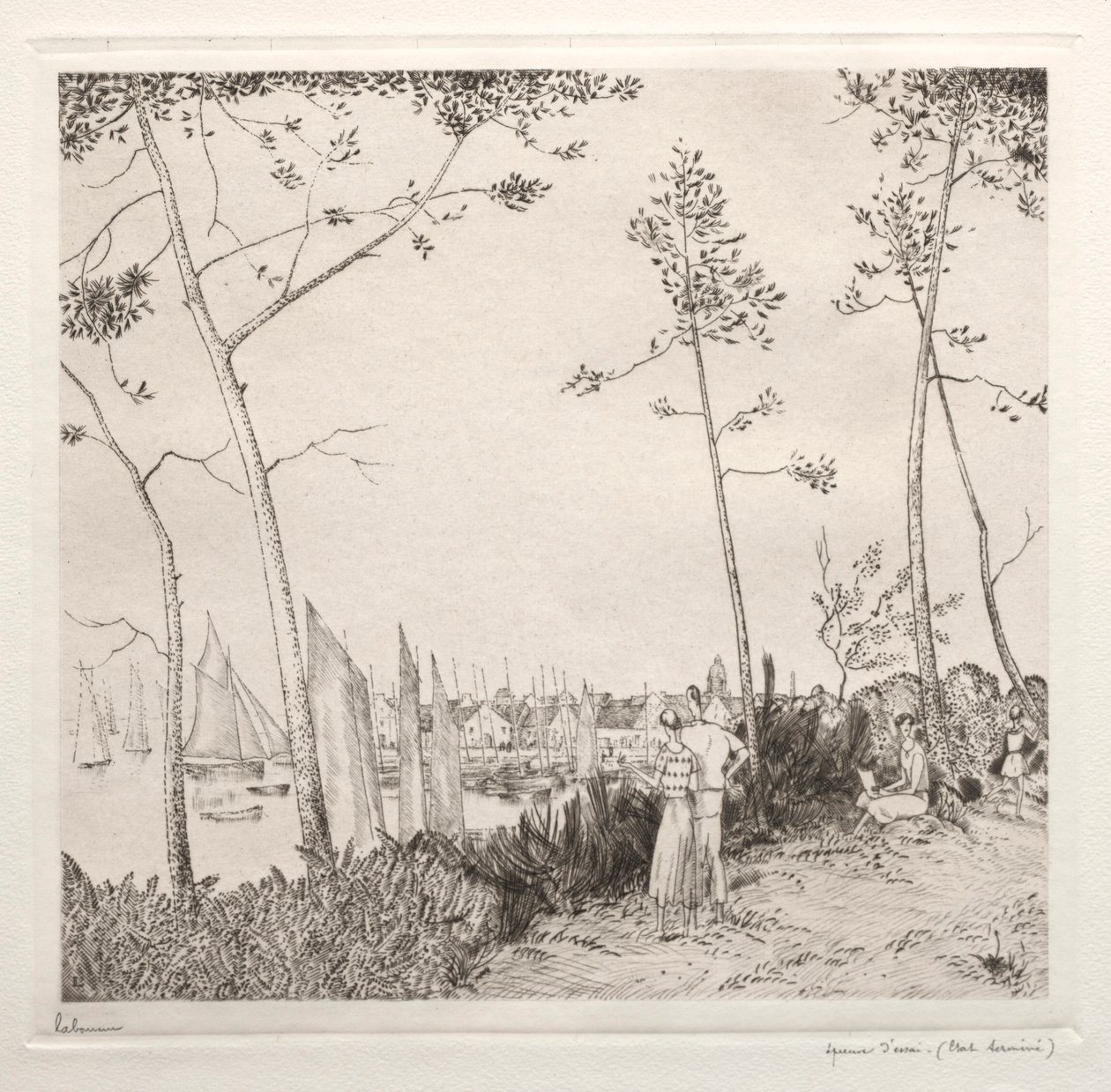 Promenaden på havnen af Jean Emile Laboureur