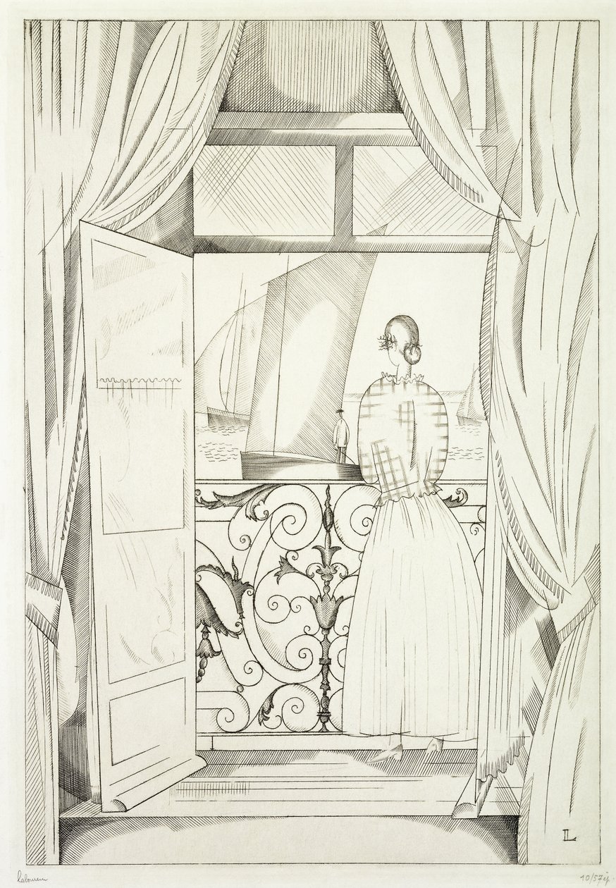 Balkonen over Havet; Le Balcon sur la Mer af Jean Emile Laboureur