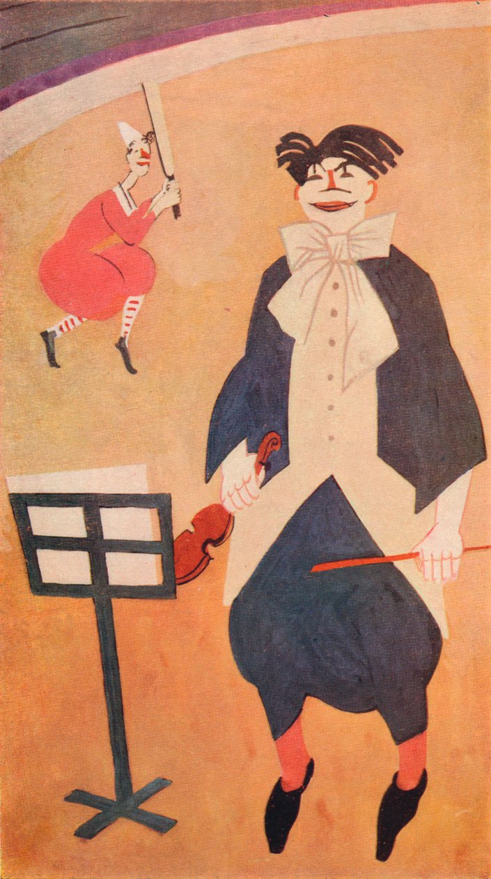 Klovnen. Vægmaleri dekoration i Boulestins Restaurant, London, c1927 af Jean Emile Laboureur