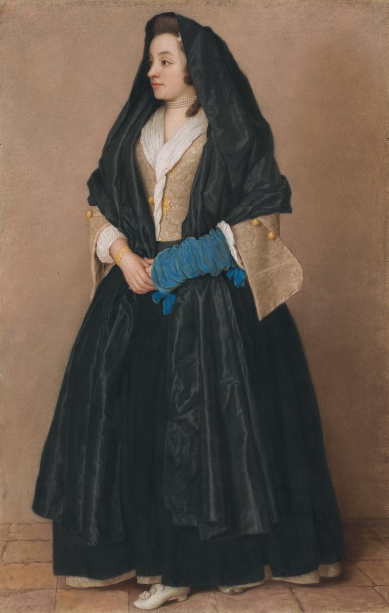 En elegant ung kvinde i maltesisk kostume af Jean-Étienne Liotard