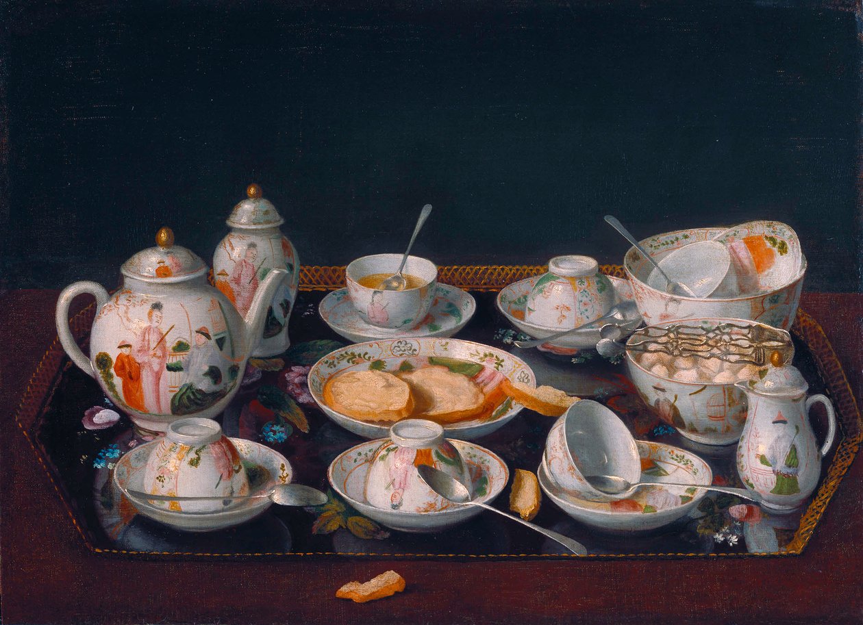 Tysk: Stilleben med kaffekopper (japansk tesæt) Stilleben: Tesæt af Jean Étienne Liotard