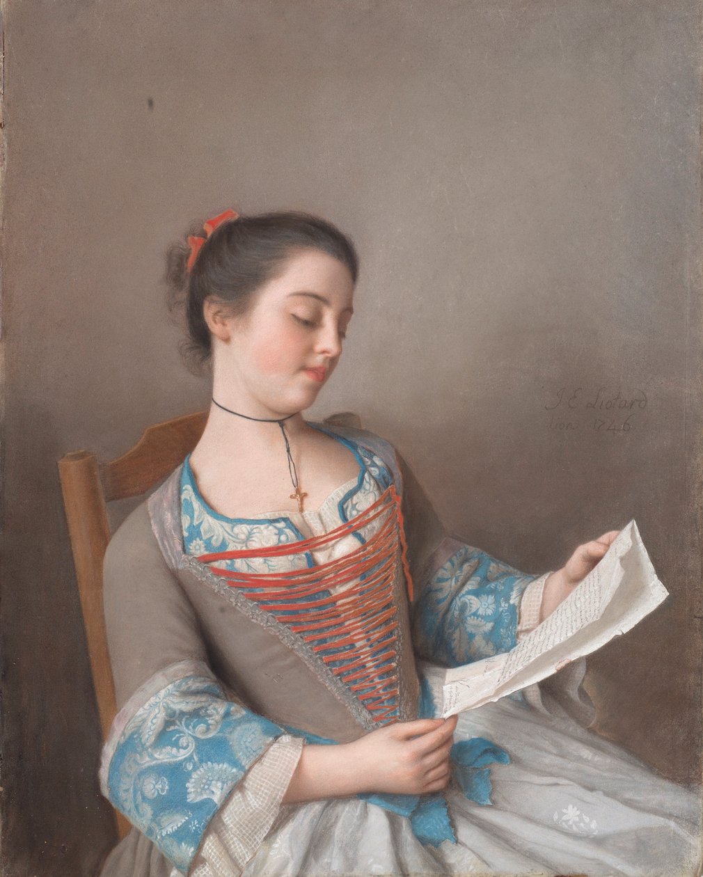 Italiensk: La bella lectora
Fransk: La liseuse af Jean Étienne Liotard