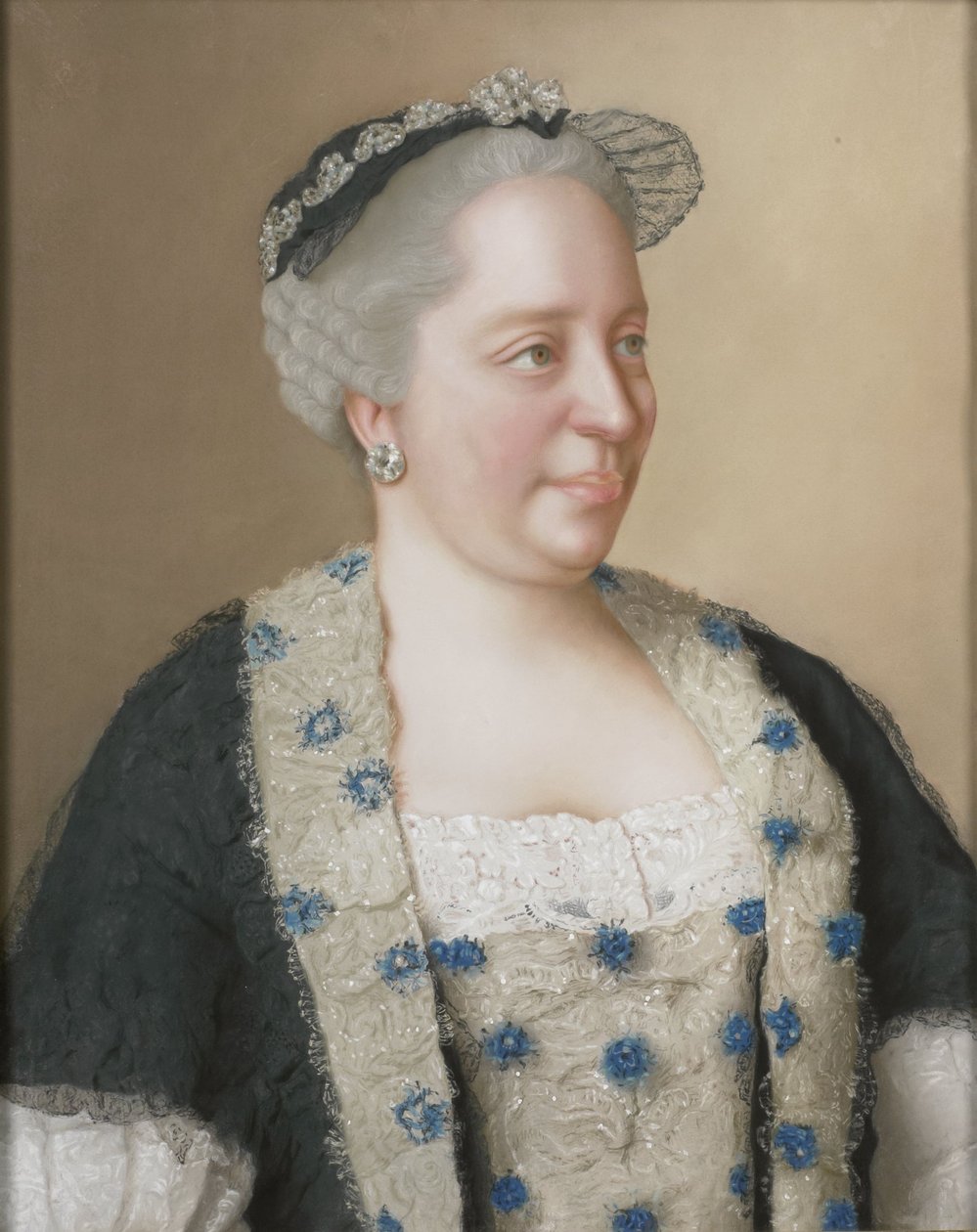 Portræt af kejserinde Maria Theresia af Østrig (1717-1780) af Jean Étienne Liotard