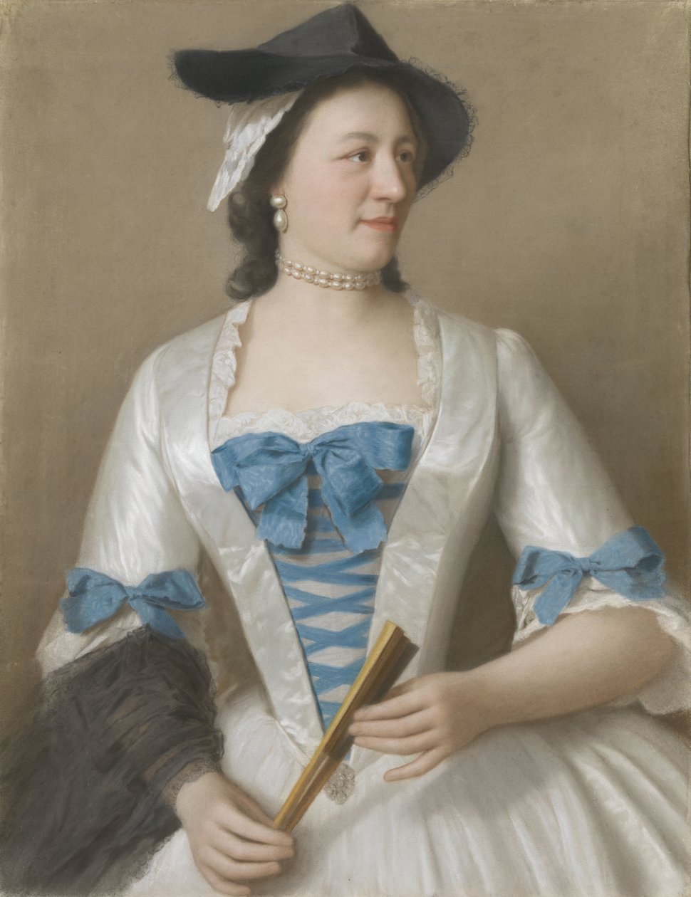 Portræt af Jeanne-Elisabeth Sellon, Lady Tyrell Jeanne-Elisabeth Sellon (1705-1749), Lady Tyrell, ægtegenote af Sir Charles Tyrell, 7de Baronet van Thornton (Buckinghamshire) af Jean Étienne Liotard