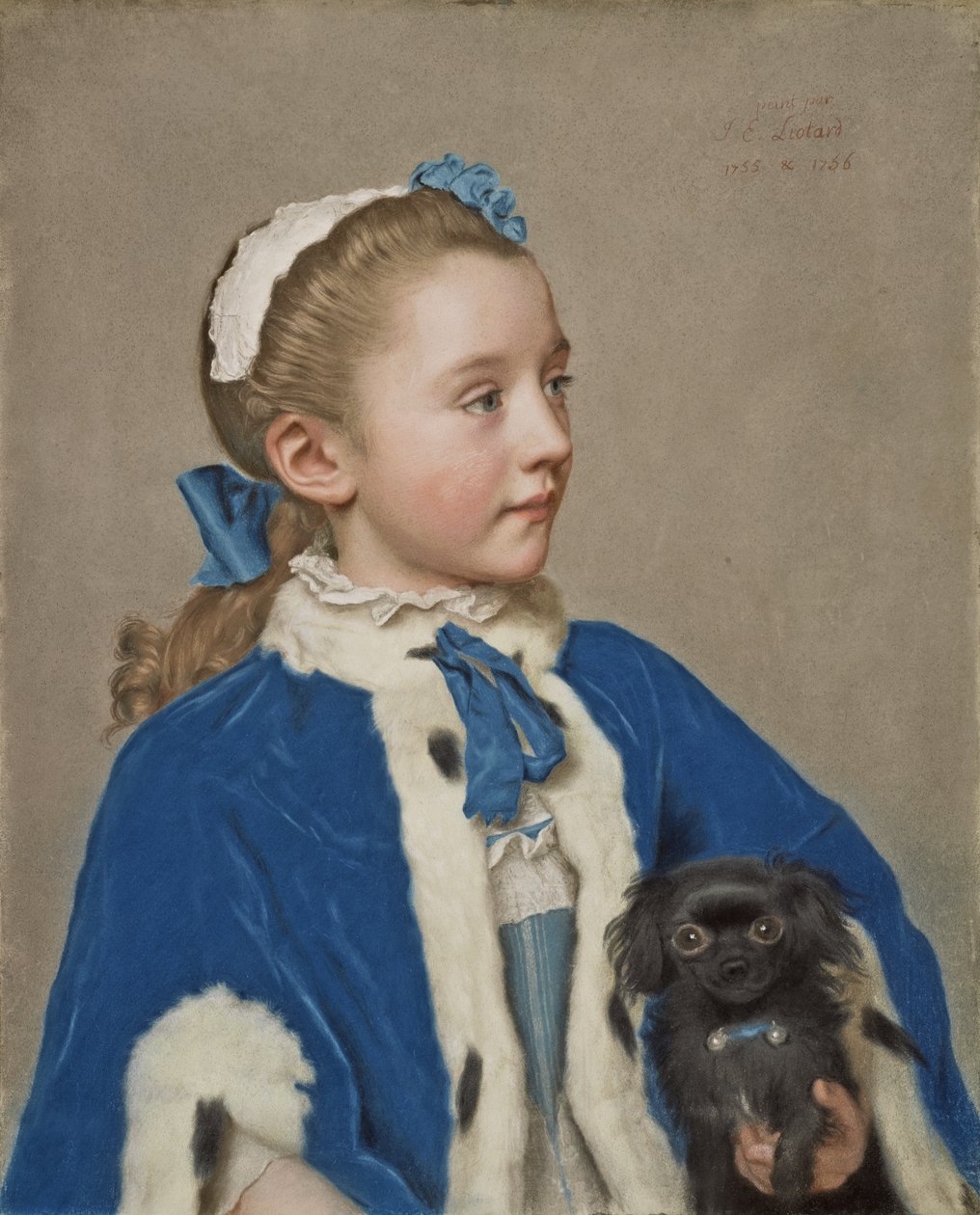Portræt af Maria Frederike van Reede-Athlone i en alder af syv år af Jean Étienne Liotard