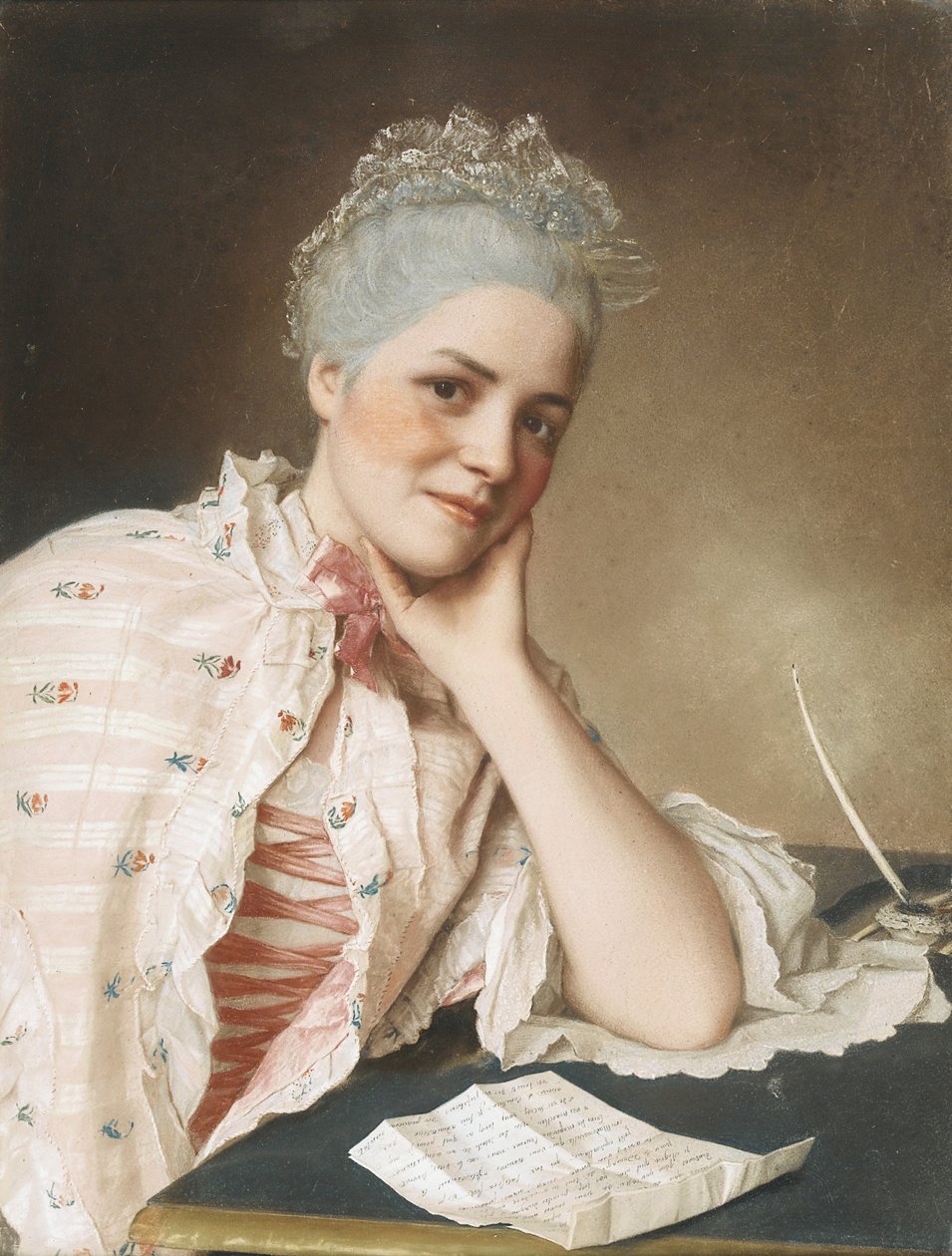 Portræt af sangerinden Mademoiselle Louise Jacquet, ca. 1750 af Jean Étienne Liotard