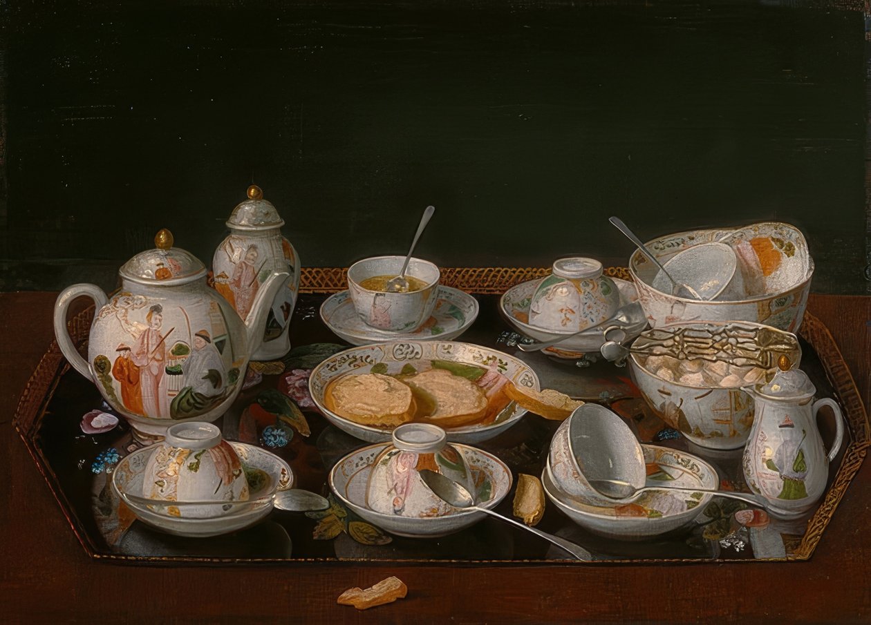 Stilleben: teservice. Omkring 1781-83 af Jean Étienne Liotard
