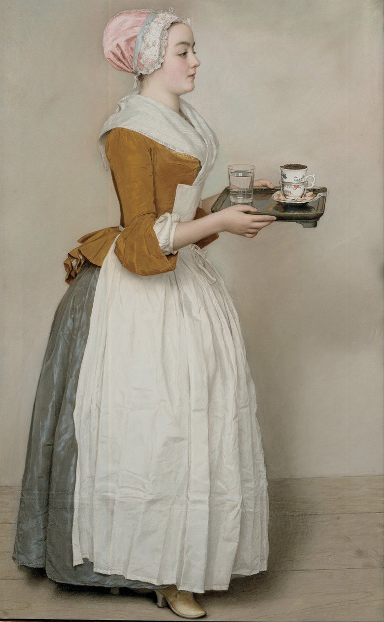 Chokoladepigen La Belle Chocolatière de Vienne, ca. 1745 af Jean Étienne Liotard