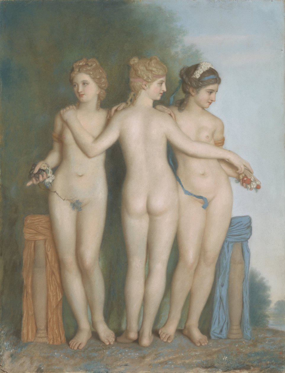 The Three Graces, efter Antique Marble Group i Galleria Borghese, Rom af Jean Étienne Liotard