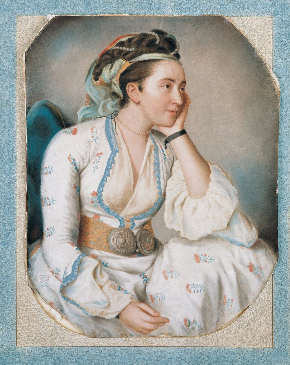 Kvinde i tyrkisk kjole, midten af det 18. århundrede. af Jean Étienne Liotard