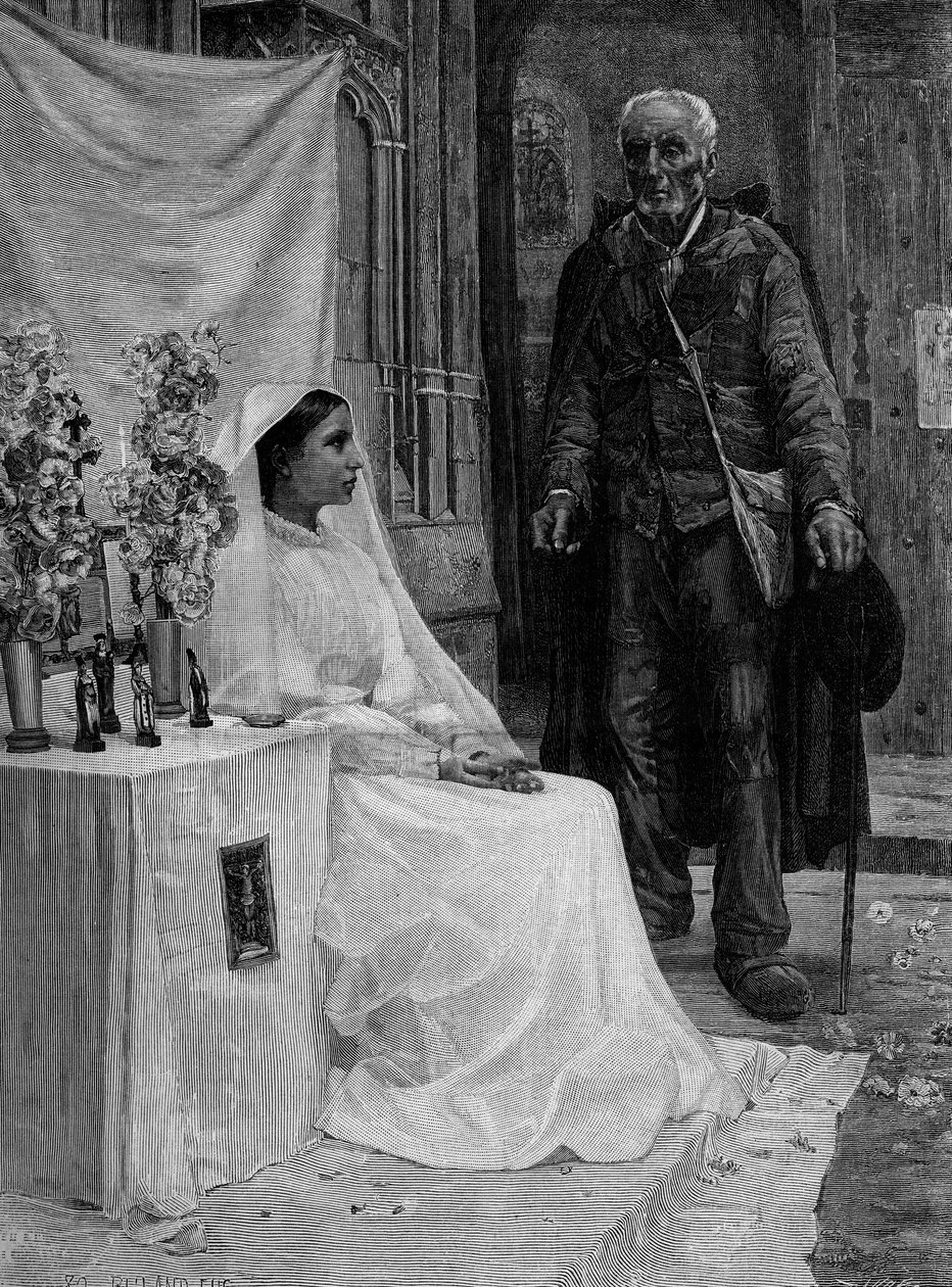 Tilbyd Gud. Stik efter maleri af Jean Eugene Buland (1852-1926). 19. århundrede. I "" The Illustrous World"" nr. 1240 af 1. januar af Jean Eugene Buland
