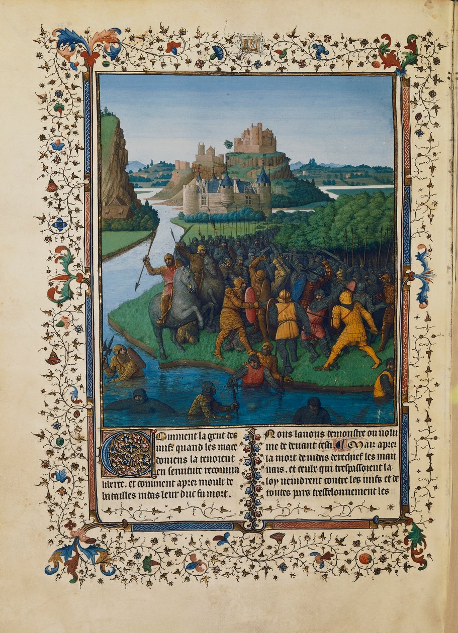 Makkabæernes slag mod Bacchides, miniature Ms fr 247 folio 270 af Jean Fouquet