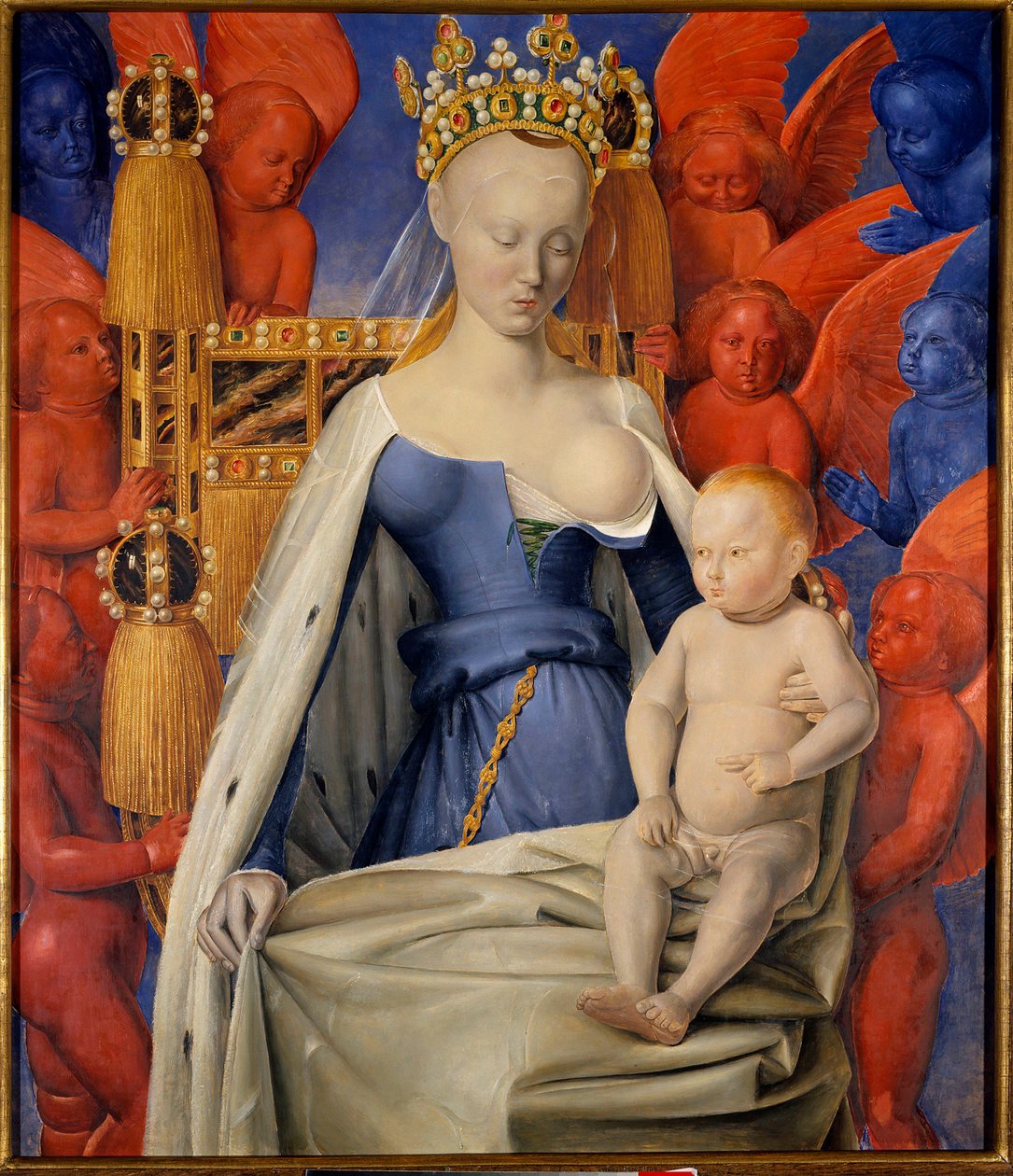 Madonna serafien ja kerubien ympäröimänä af Jean Fouquet
