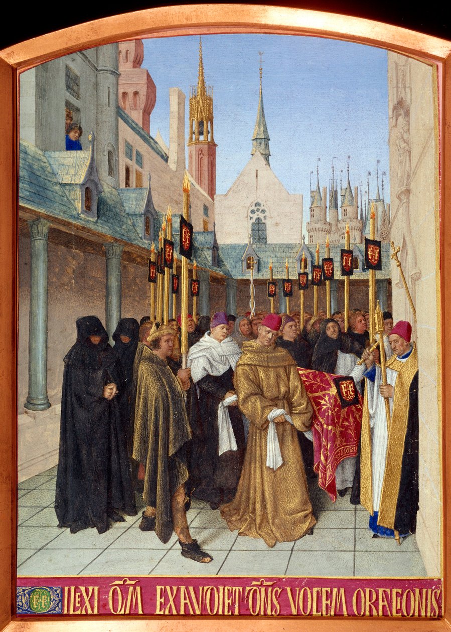 Miniaturebegravelsesscene i "Les Heures d