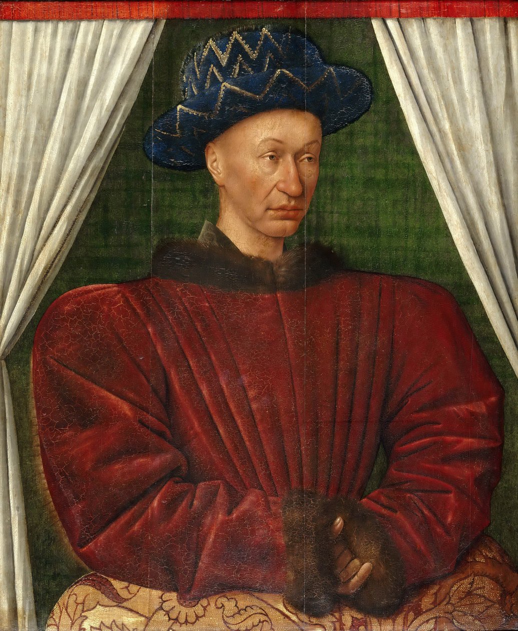 Portræt af kong Charles VII af Frankrig, 1445-1450 af Jean Fouquet