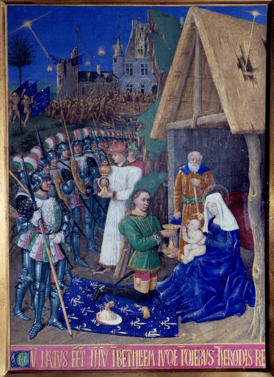 The Adoration of the Magi Miniature taget fra "The Book of Hours of Etienne Chevalier" af Jean Fouquet (1420-1477/1481) af Jean Fouquet