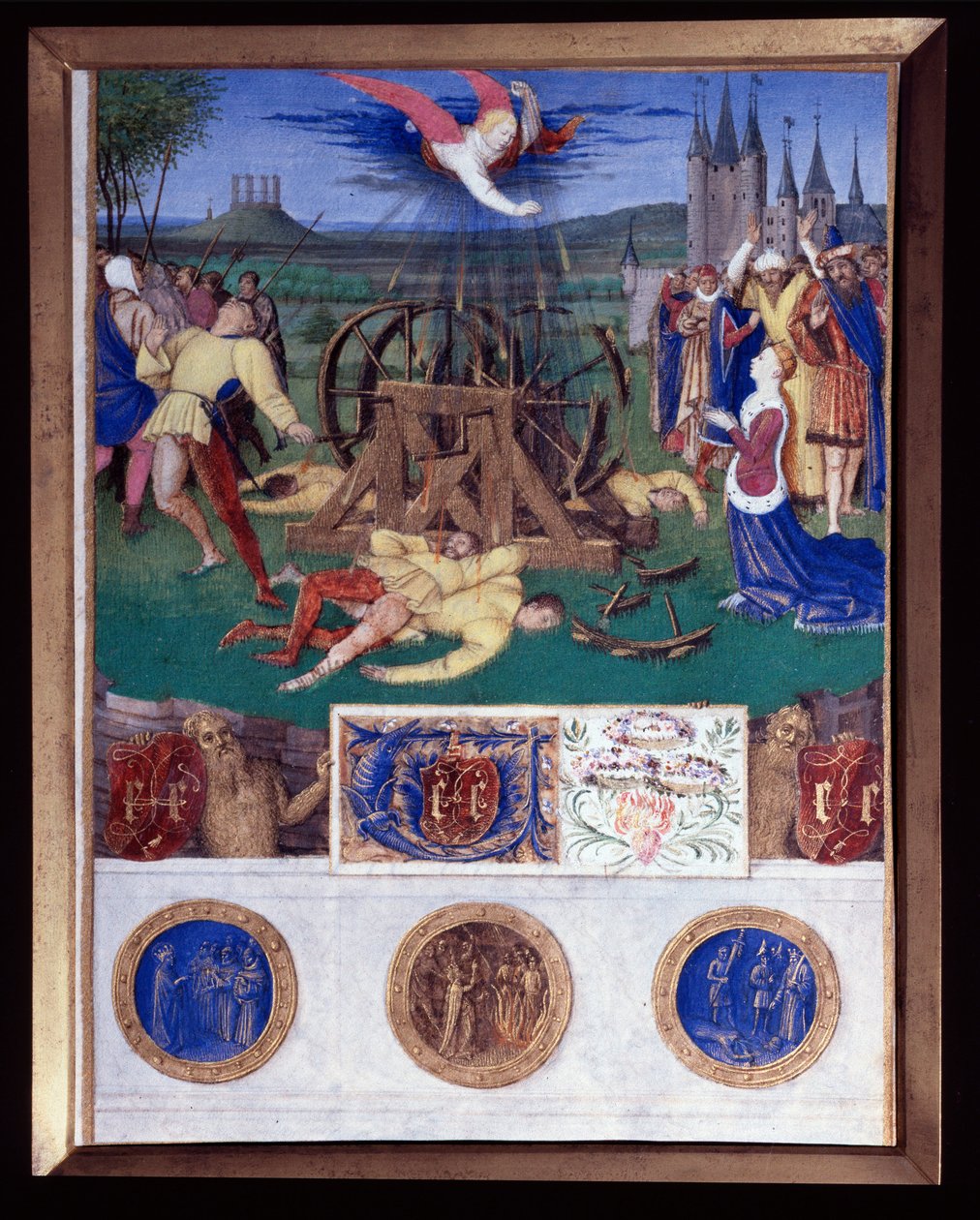 Katarina af Alexandrias martyrium Miniature fra "Etienne Chevalier