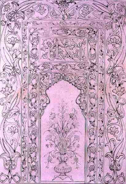 Flisepanel fra Den Blå Moske, i Tabriz, Persien, fra 