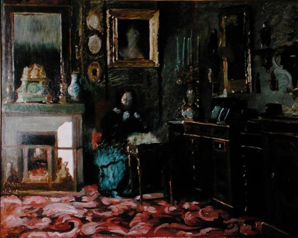 Madame Hanskas Salon (1801-82), rue Fortuner af Jean Francois (after) Gigoux