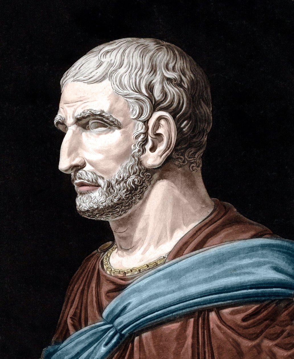 Portræt af Lucius Junius Brutus - Lucius Junius Brutus (509-545 f.Kr.) - legendarisk grundlægger af den romerske republik - gravering af Jean Francois Janinet (1752-1814) af Jean Francois (after) Janinet