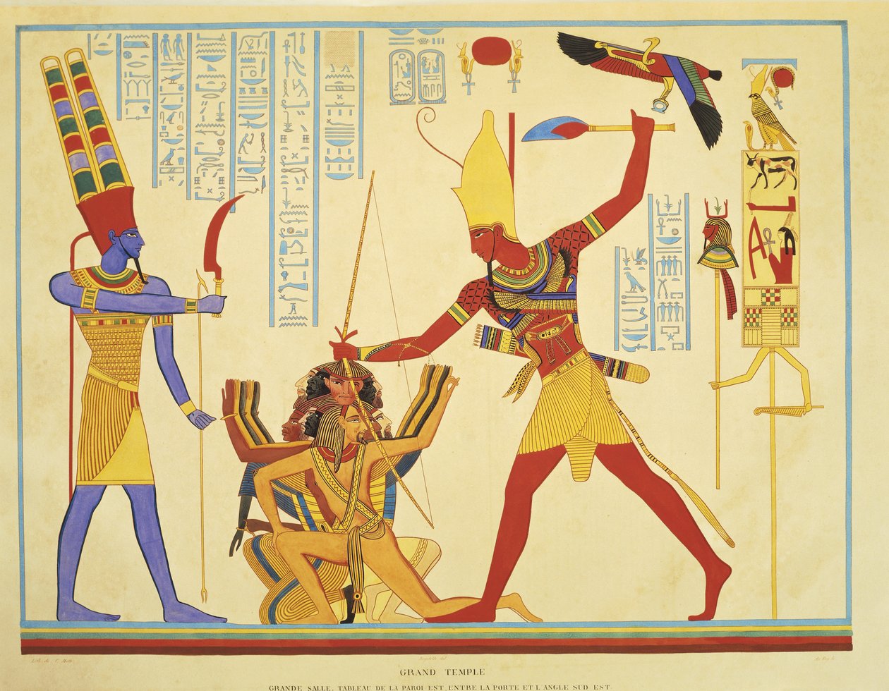 Gengivelse af fresker i Abu Simbel-templet af J. F. Champollion af Jean Francois Champollion