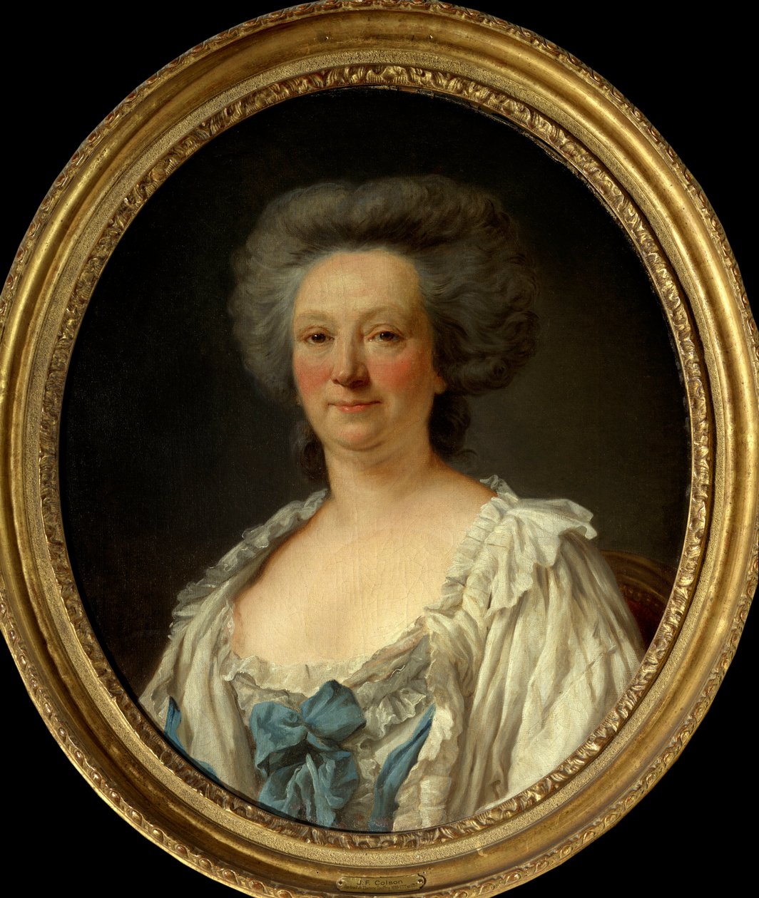 Portræt af Madame Geoffrin (Marie-Therese Rodet) (Marie Therese) (1699-1777) Maleri af Jean Francois Colson (1733-1803) 1757 Søn 0,7x0,6 m Paris, Musee Carnavalet af Jean Francois Colson