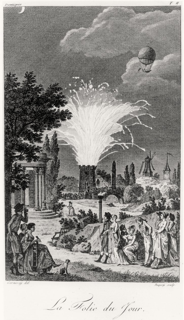 Firework display at the Jardin de Tivoli, c.1826dani af Jean Francois Garneray