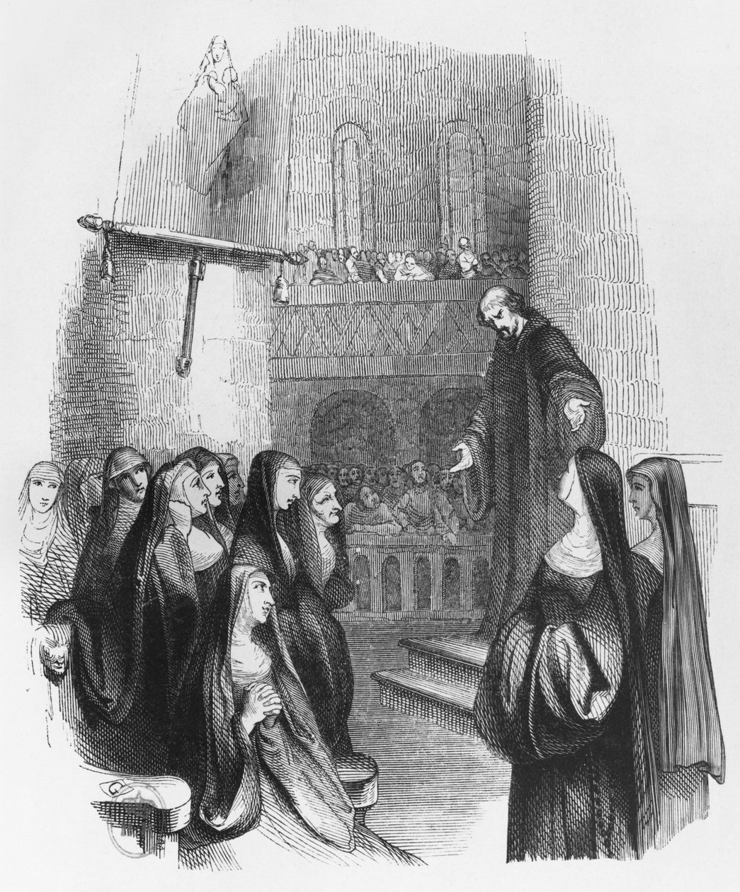 Abelard prædiker ved Paraclete, illustration fra 