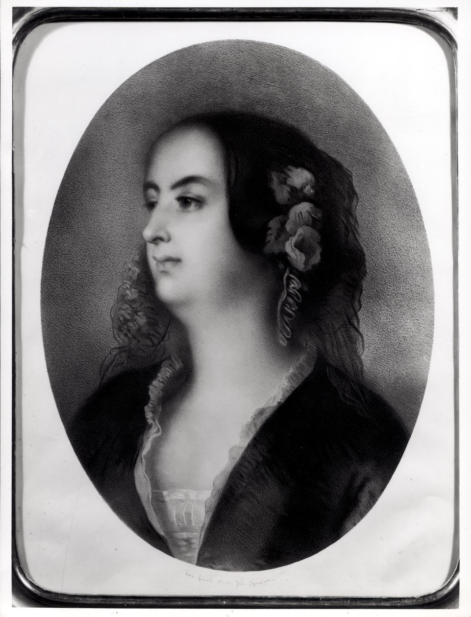 Madame Hanska (1801-82) graveret af Emile Lassalle (1813-71) (litografi) af Jean Francois Gigoux
