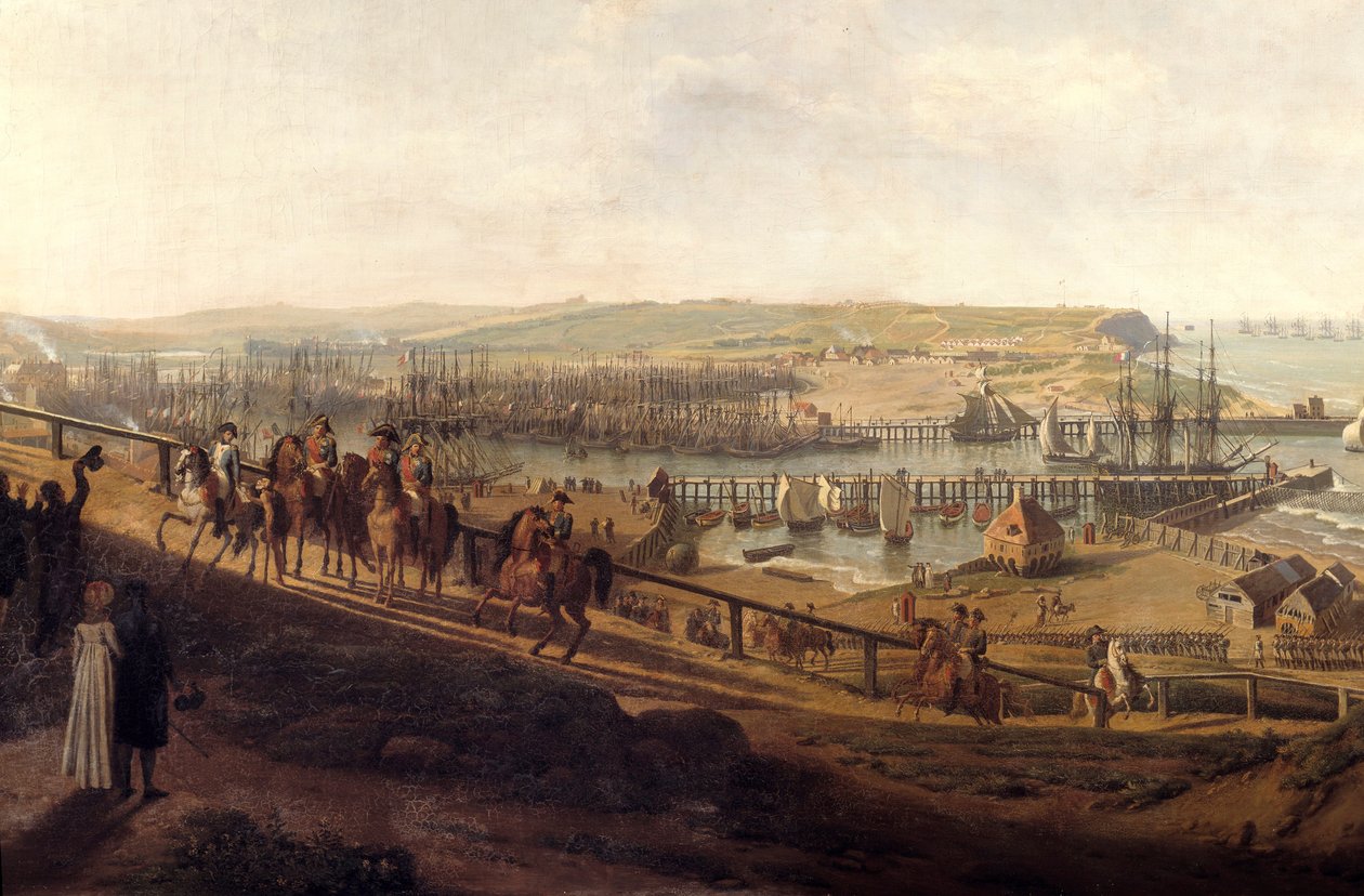 Kejser Napoleon I besøgte Boulogne-lejren i juli 1804 Detail. Maleri af Jean Francois Hue (1751-1823) 1804 søn. 1,9x2,26 m af Jean Francois Hue