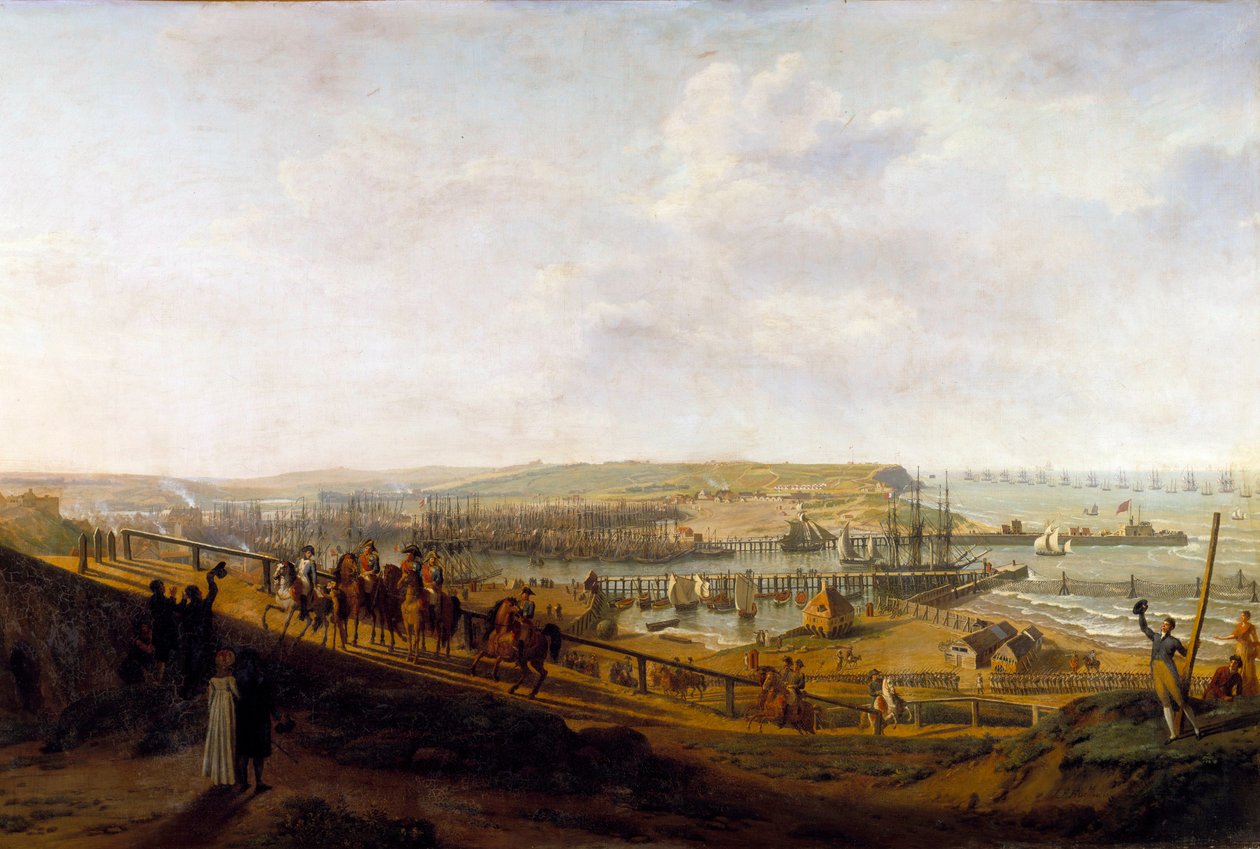 Kejser Napoleon I besøger Boulognelejren i juli 1804 Maleri af Jean Francois Hue (1751-1823) 1804 Søn. 1,9x2,26 m af Jean Francois Hue