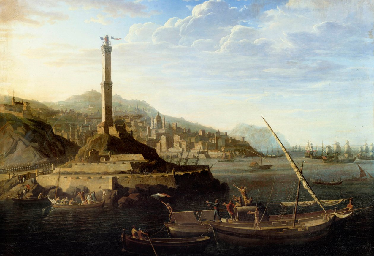 Napoleonskrigen: Indtræden i gener fra den franske hær under kommando af general Miollis den 24. juni 1800. Maleri af Jean Francois Hue (1751-1823) af Jean Francois Hue