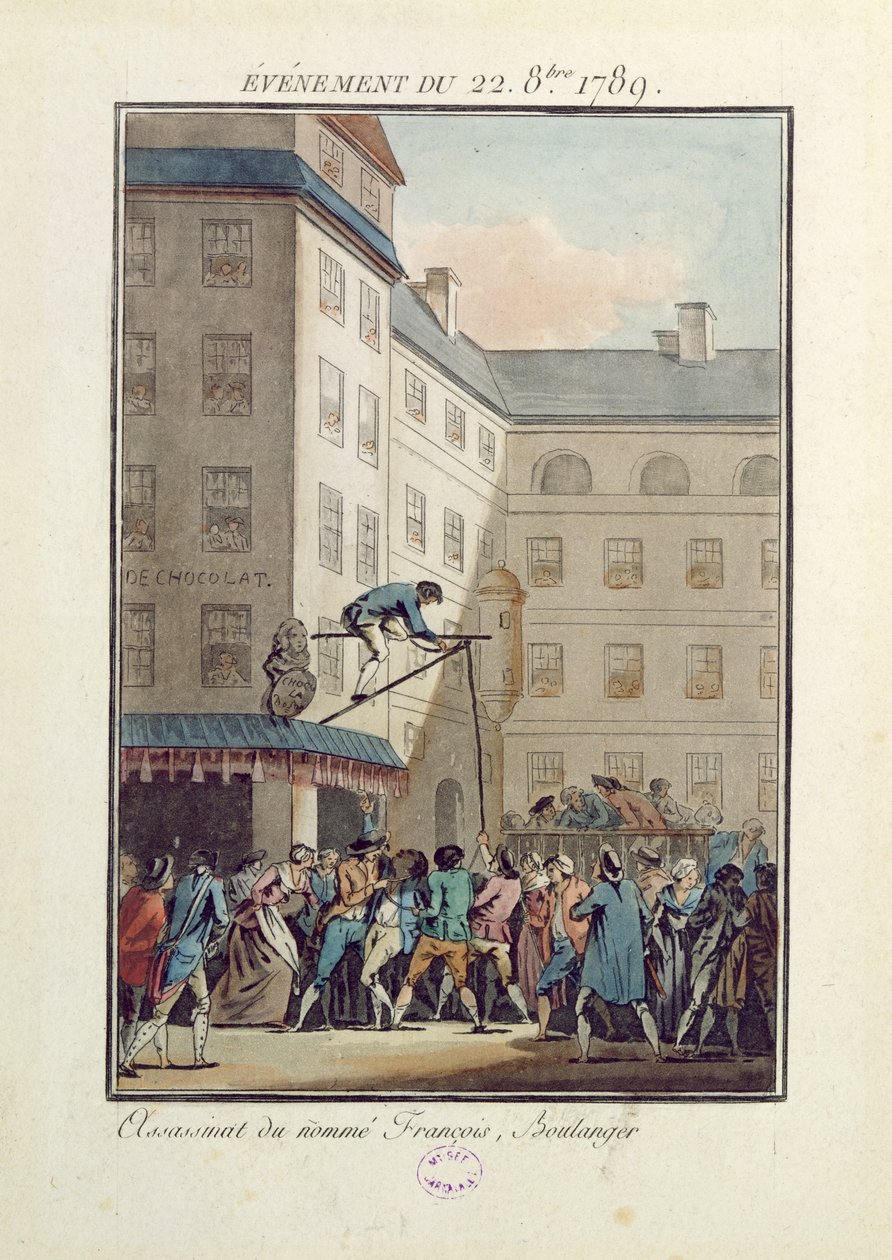 Begivenheder den 22. oktober 1789: Hængning af en mand ved navn Francois, en bager af Jean Francois Janinet