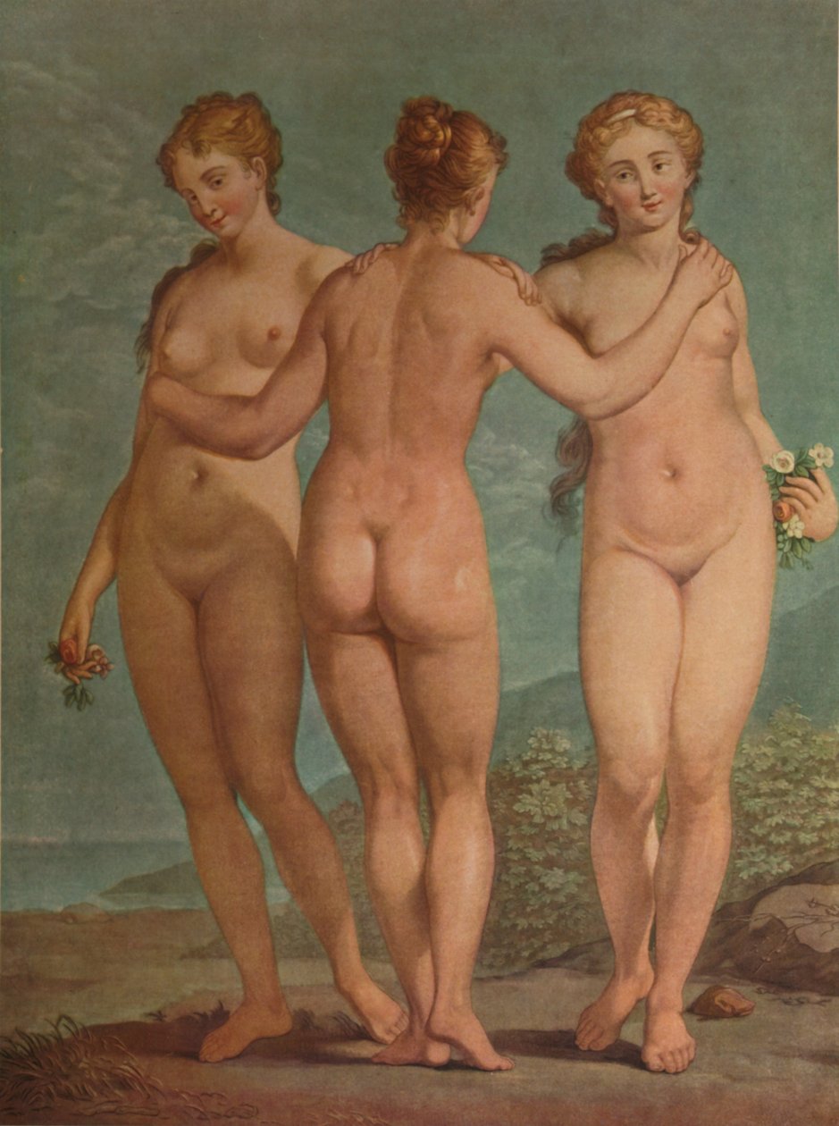 Les Trois Graces, De tre nåder, c1785, 1913 af Jean Francois Janinet