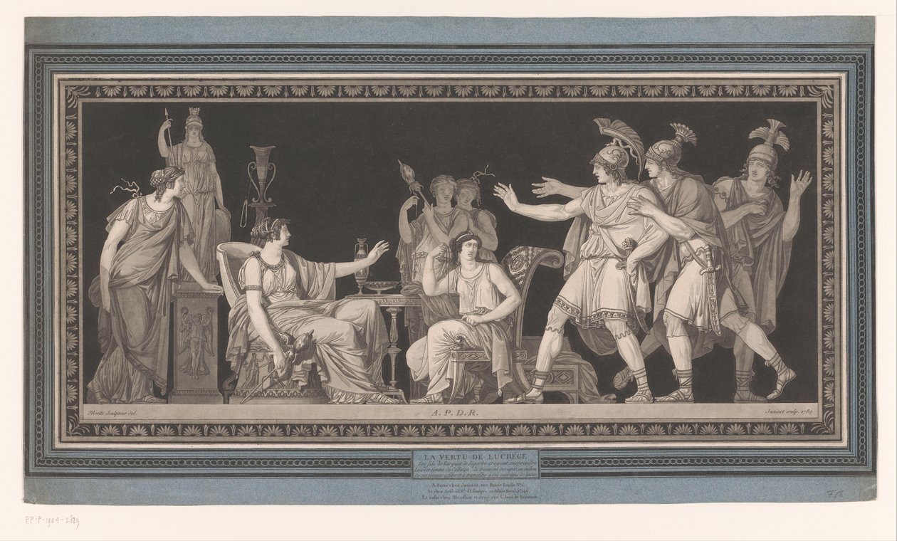 Tarquinius og hans spindekone Lucretia La vertu de Lucréce (titel på objekt) af Jean Francois Janinet