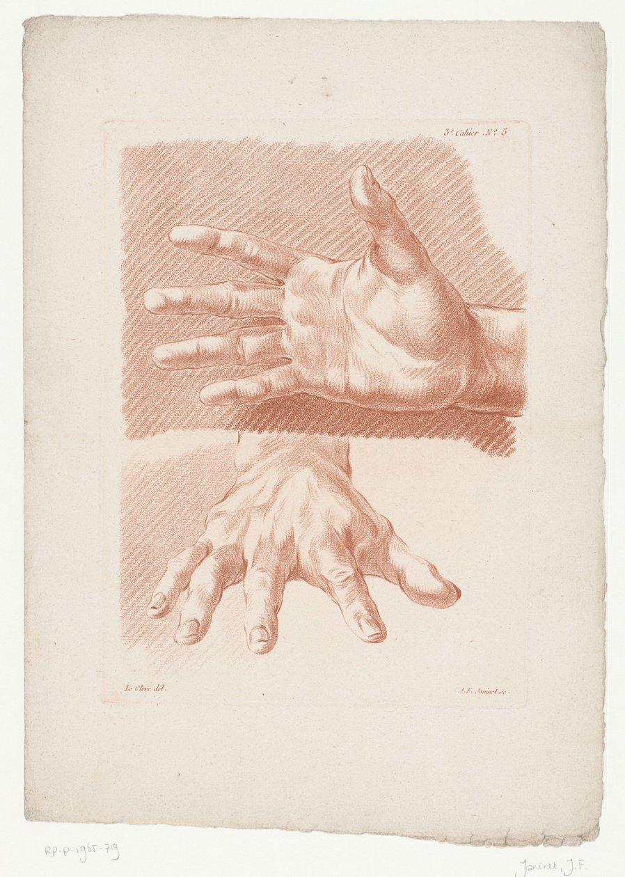 To hænder Kompositioner med menneskelige kropsdele (serietitel) IIIe Cahier de Principes de Dessins d