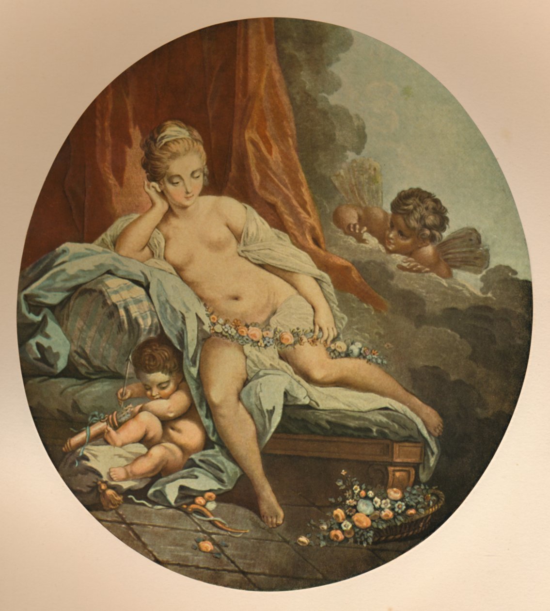 Venus i eftertanke, Venus i tanken, c1785, 1913 af Jean Francois Janinet