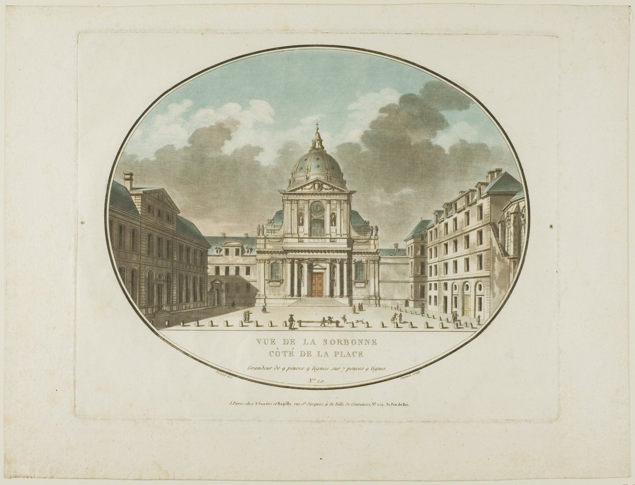 Udsigt over Sorbonne af Jean Francois Janinet