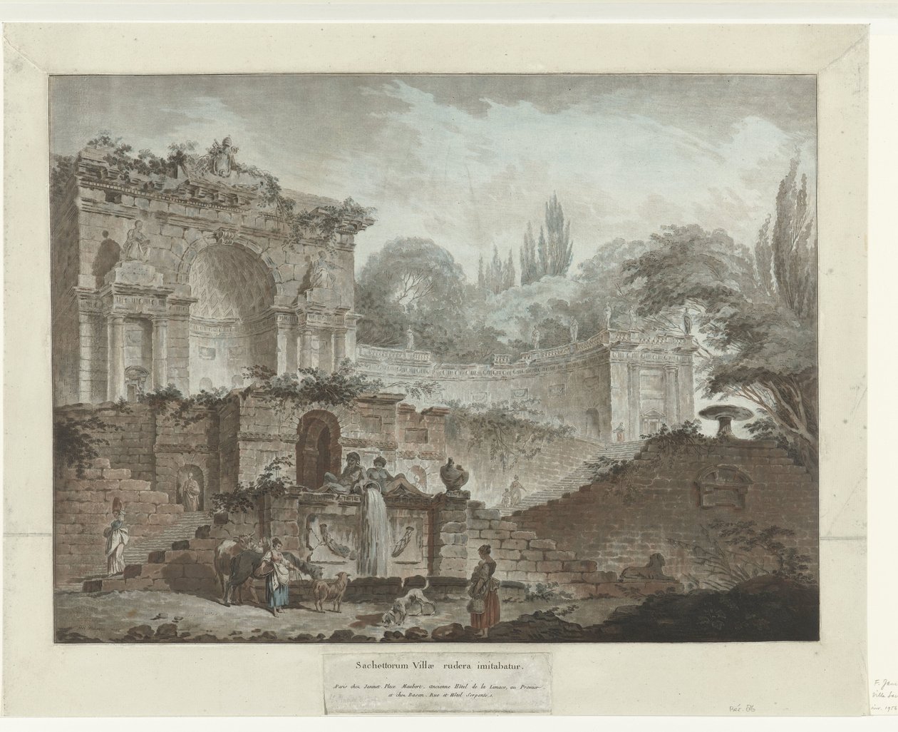 Villa Sacchetti (titel på objekt) af Jean Francois Janinet