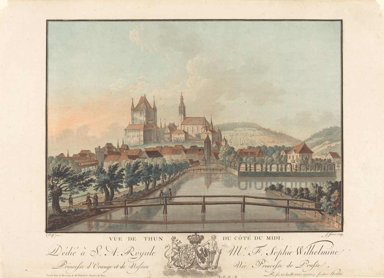 Udsigt over Thun fra Cote du Midi af Jean Francois Janinet