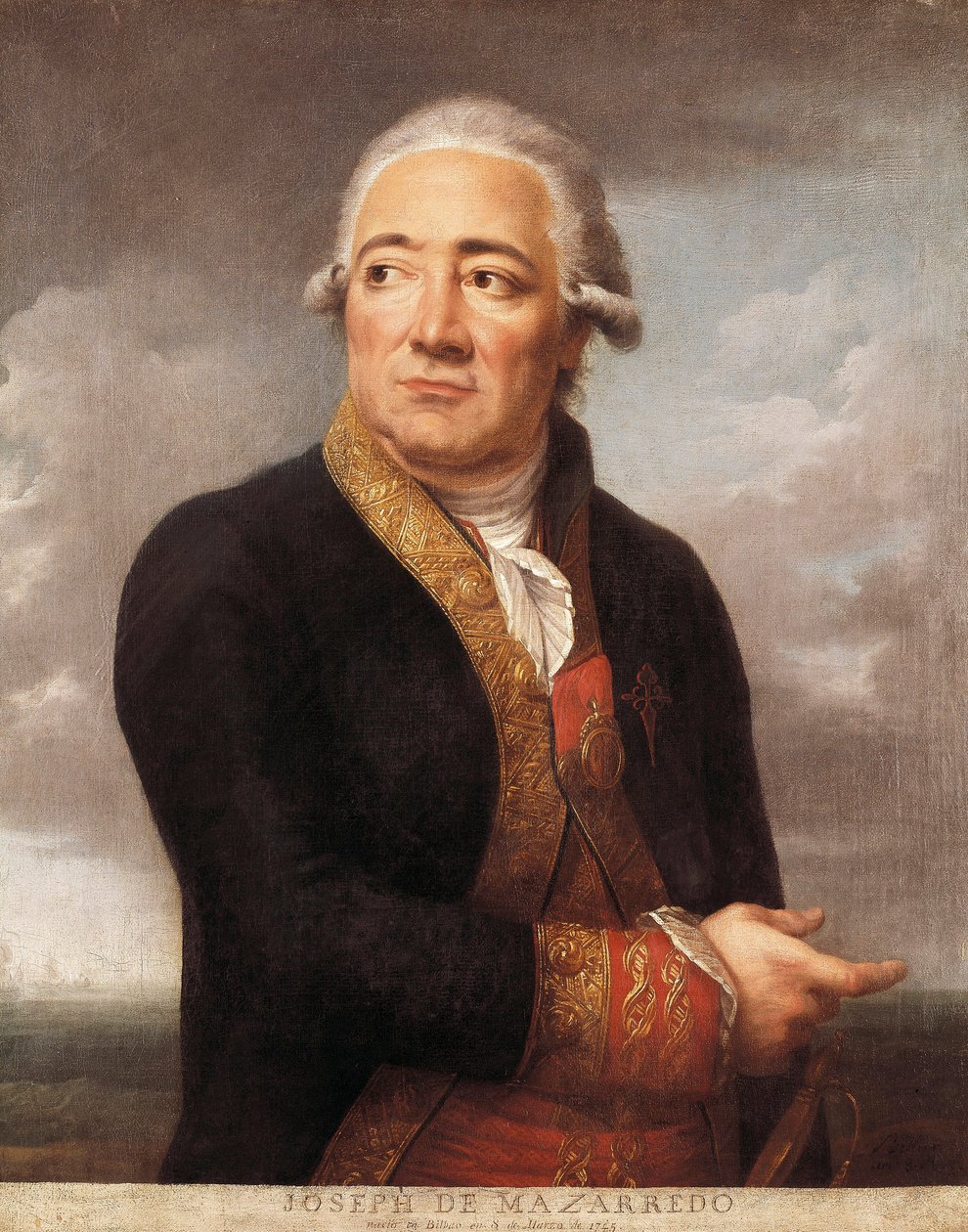 Portræt af den spanske admiral Jose de Mazarredo Salazar (1745-1812), Maleri af Jean Francois Marie Bellier (1745-1836) 1783 Madrid. Søfartsmuseet af Jean Francois Marie Bellier