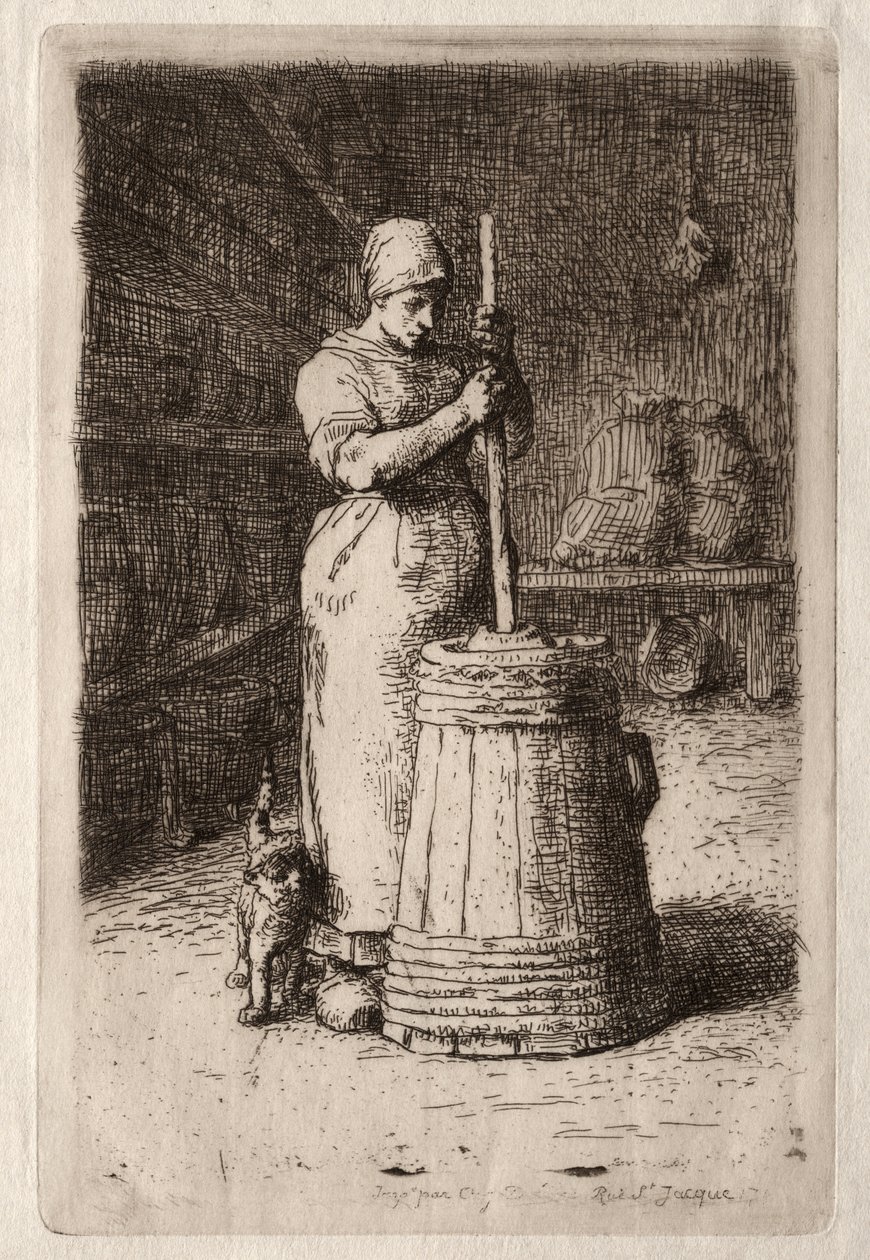 En kvinde, der kværner af Jean Francois Millet